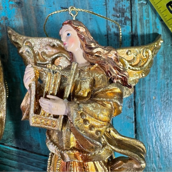 Vintage Angel Gold Christmas Tree Ornaments - Picture 5 of 12